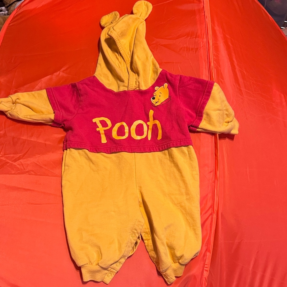 Vintage Disney Winnie the Pooh Hoodie Romper-Size 9-12months